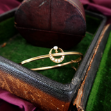 Victorian C. 1900 Gold and Pearl Crescent Moon Bracelet
