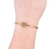 Victorian C. 1900 Gold and Pearl Crescent Moon Bracelet