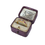 Edwardian 1909 18K Gold Ruby and Diamond Ring