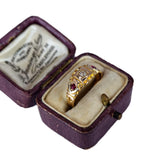 Edwardian 1909 18K Gold Ruby and Diamond Ring