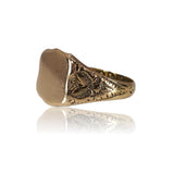 Edwardian 18K Gold Signet Ring with Roses