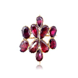 Georgian Foiled Back Garnet and Gold Brooch