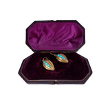 Victorian 18K Gold and Turquoise Etruscan Revival Drop Earrings