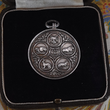 Sterling Silver 1938  "Fur and Feather" Animal Pendant Medal