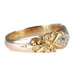 Edwardian 18K Gold Five Stone Graduated Diamond Engagement Ring