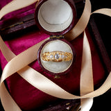 Edwardian 18K Gold Five Stone Graduated Diamond Engagement Ring