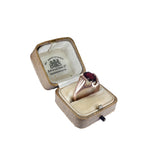 Edwardian 1913 9K Rose Gold and Garnet Solitaire Ring