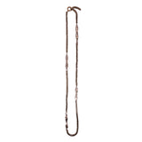 Long chain necklace on a white background