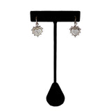 Victorian Silver Plated Heart Shaped Bird Earrings circa 1890