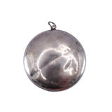 Art Deco Sterling Silver Yellow Guilloche Enamel Compact Pendant circa 1921