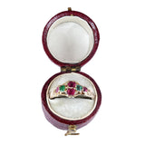 Victorian 12k Gold Emerald and Ruby Ring circa 1865
