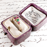 Victorian 12k Gold Emerald and Ruby Ring circa 1865