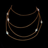 Edwardian 18k Gold Opal and Rock Crystal Long Chain circa 1910