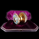 Georgian Turquoise and Pearl Gilt Miniature Spyglass Telescope Pendant