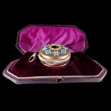Georgian Turquoise and Pearl Gilt Miniature Spyglass Telescope Pendant
