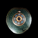 Georgian Turquoise and Pearl Gilt Miniature Spyglass Telescope Pendant