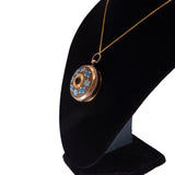 Georgian Turquoise and Pearl Gilt Miniature Spyglass Telescope Pendant