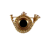 Georgian Horn Shaped Gold Gilt Cannetille Miniature Telescope Spyglass Pendant