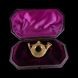 Georgian Horn Shaped Gold Gilt Cannetille Miniature Telescope Spyglass Pendant