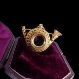 Georgian Horn Shaped Gold Gilt Cannetille Miniature Telescope Spyglass Pendant
