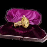 Georgian Horn Shaped Gold Gilt Cannetille Miniature Telescope Spyglass Pendant
