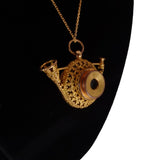 Georgian Horn Shaped Gold Gilt Cannetille Miniature Telescope Spyglass Pendant