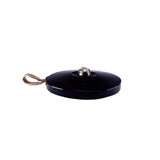 Victorian 14k Gold, Onyx and Rose Cut Diamond Pendant circa 1880