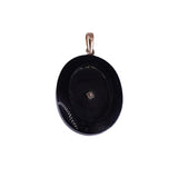 Victorian 14k Gold, Onyx and Rose Cut Diamond Pendant circa 1880