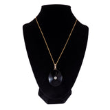 Victorian 14k Gold, Onyx and Rose Cut Diamond Pendant circa 1880