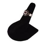 Georgian Foiled Flat Cut Garnet and Seed Pearl 9k Gold Ring circa 1830