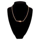 Art Deco Egyptian Revival Gold Colored Snake Choker Necklace circa 1925