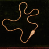 Art Deco Egyptian Revival Gold Colored Snake Choker Necklace circa 1925