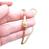 Art Deco Egyptian Revival Gold Colored Snake Choker Necklace circa 1925