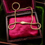 Art Deco Egyptian Revival Gold Colored Snake Choker Necklace circa 1925