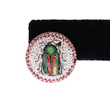 Victorian Italian Micromosaic Beetle Earrings C. 1870