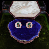 Victorian Italian Micromosaic Beetle Earrings C. 1870