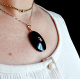 Victorian 14k Gold, Onyx and Rose Cut Diamond Pendant circa 1880