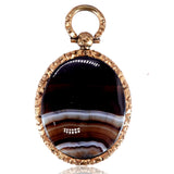 Victorian Banded Agate Pendant Fob circa 1860