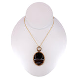 Victorian Banded Agate Pendant Fob circa 1860