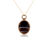 Victorian Banded Agate Pendant Fob circa 1860
