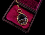 Victorian Banded Agate Pendant Fob circa 1860
