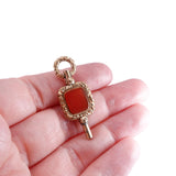 Georgian 18k Gold Cased Carnelian Watch Key Pendant Fob