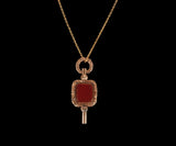 Georgian 18k Gold Cased Carnelian Watch Key Pendant Fob