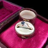 Edwardian Toi et Moi Sapphire Diamond Ring 18k Gold Platinum C. 1915