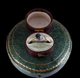 Edwardian Toi et Moi Sapphire Diamond Ring 18k Gold Platinum C. 1915
