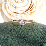Art Deco 9k Gold Knife Edge Bezel Set Diamond Ring C. 1925
