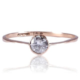 Art Deco 9k Gold Knife Edge Bezel Set Diamond Ring C. 1925