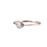 Art Deco 9k Gold Knife Edge Bezel Set Diamond Ring C. 1925