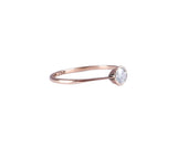Art Deco 9k Gold Knife Edge Bezel Set Diamond Ring C. 1925