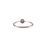 Art Deco 9k Gold Knife Edge Bezel Set Diamond Ring C. 1925